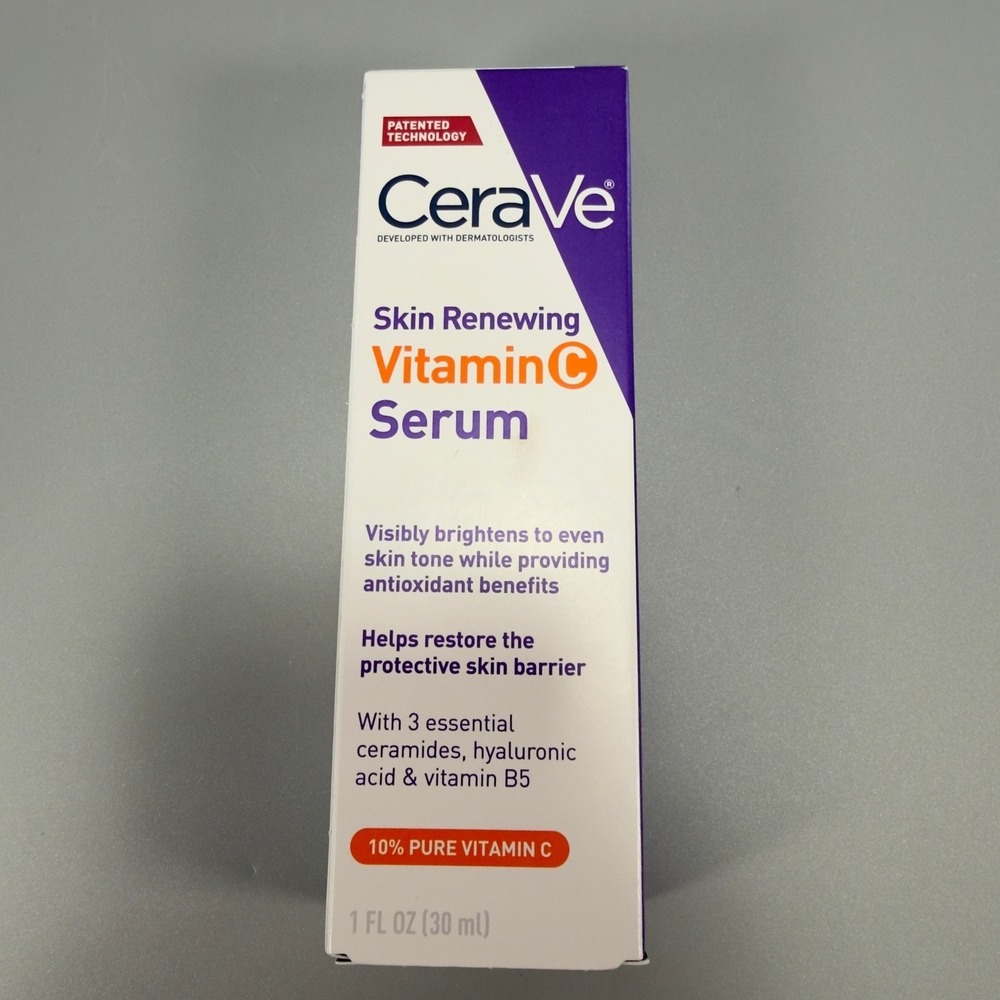 CeraVe Skin Renewing Vitamin C Serum Ceramides Hyaluronic Acid B5 1 fl oz 30ml